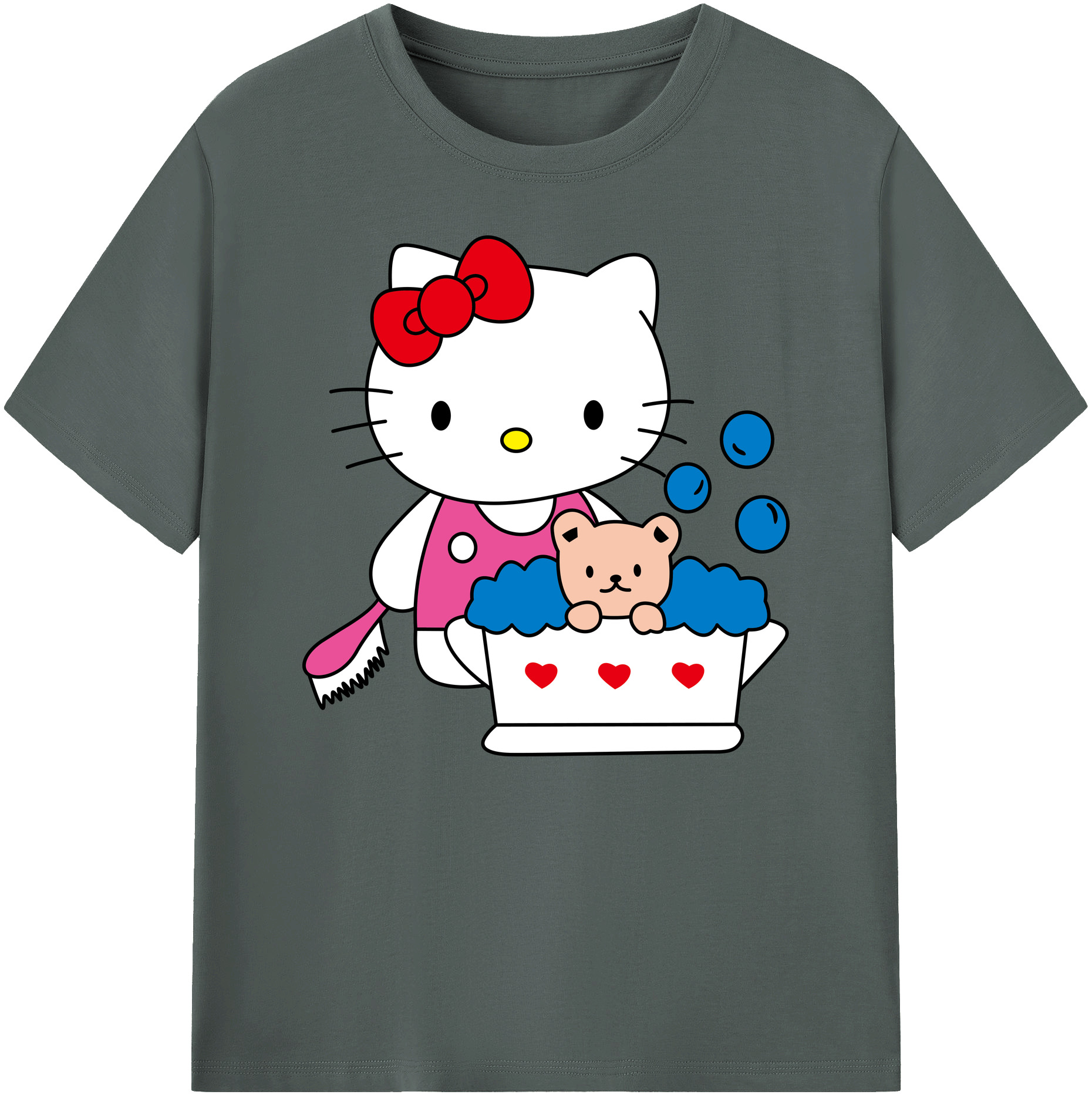 （画像用） Hello Kitty ハローキティ 綿100％ メンズ半袖Tシャツ｜肌触りやわらか＆通気性